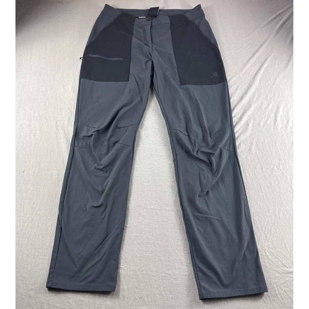 Salomon Outrack Trousers Women 8 Gray Pants Running Zip Pocket Athleisure Gym